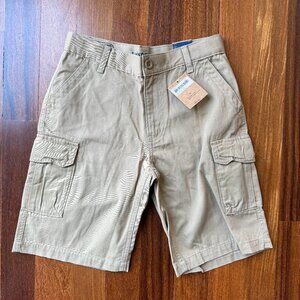 NEW Lands End Sz 14 Khaki Cargo Shorts